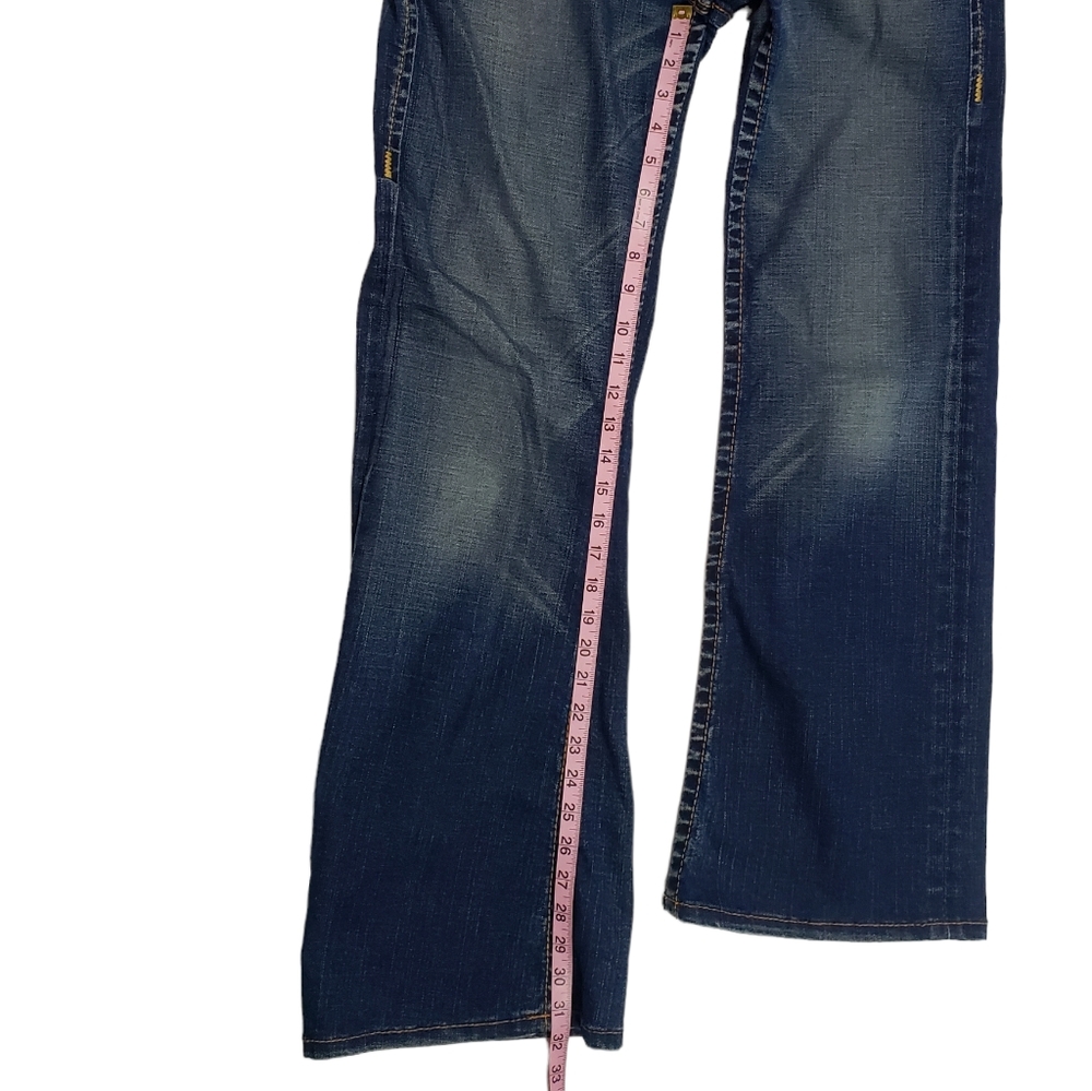 True Religion Jeans Size 31. Button Fly Low Rise Flare Thick Stitch - Picture 14 of 16